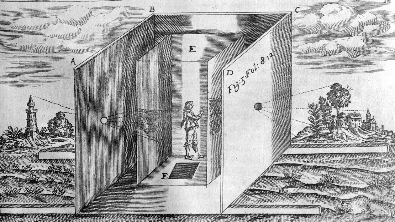 Temná místnost po Athanasius Kircher, Lucis a Umbra Řím 1600 od Athanasius Kircher