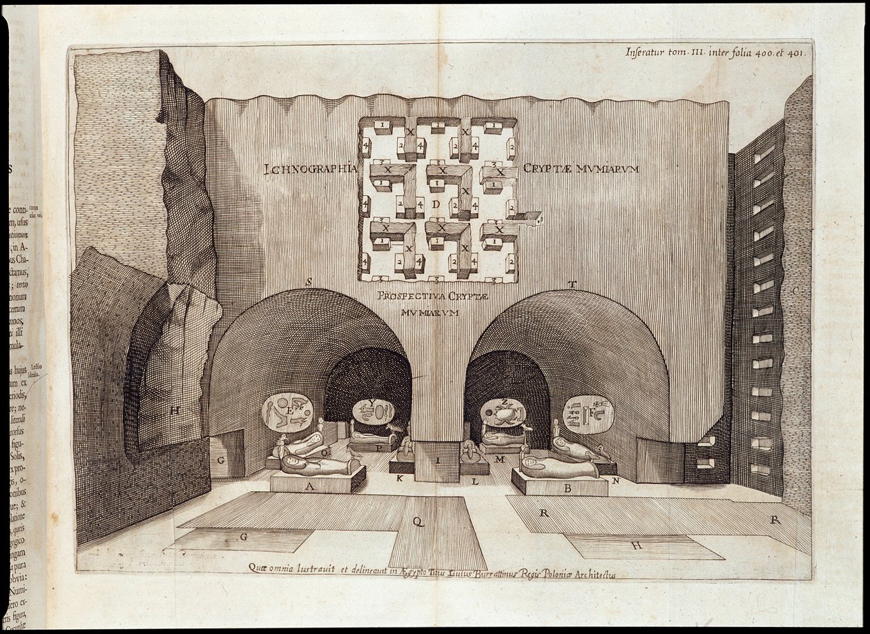 Interiér pyramidy - v ""Sphynx mystagoga"" od Athanase Kircher od Athanasius Kircher