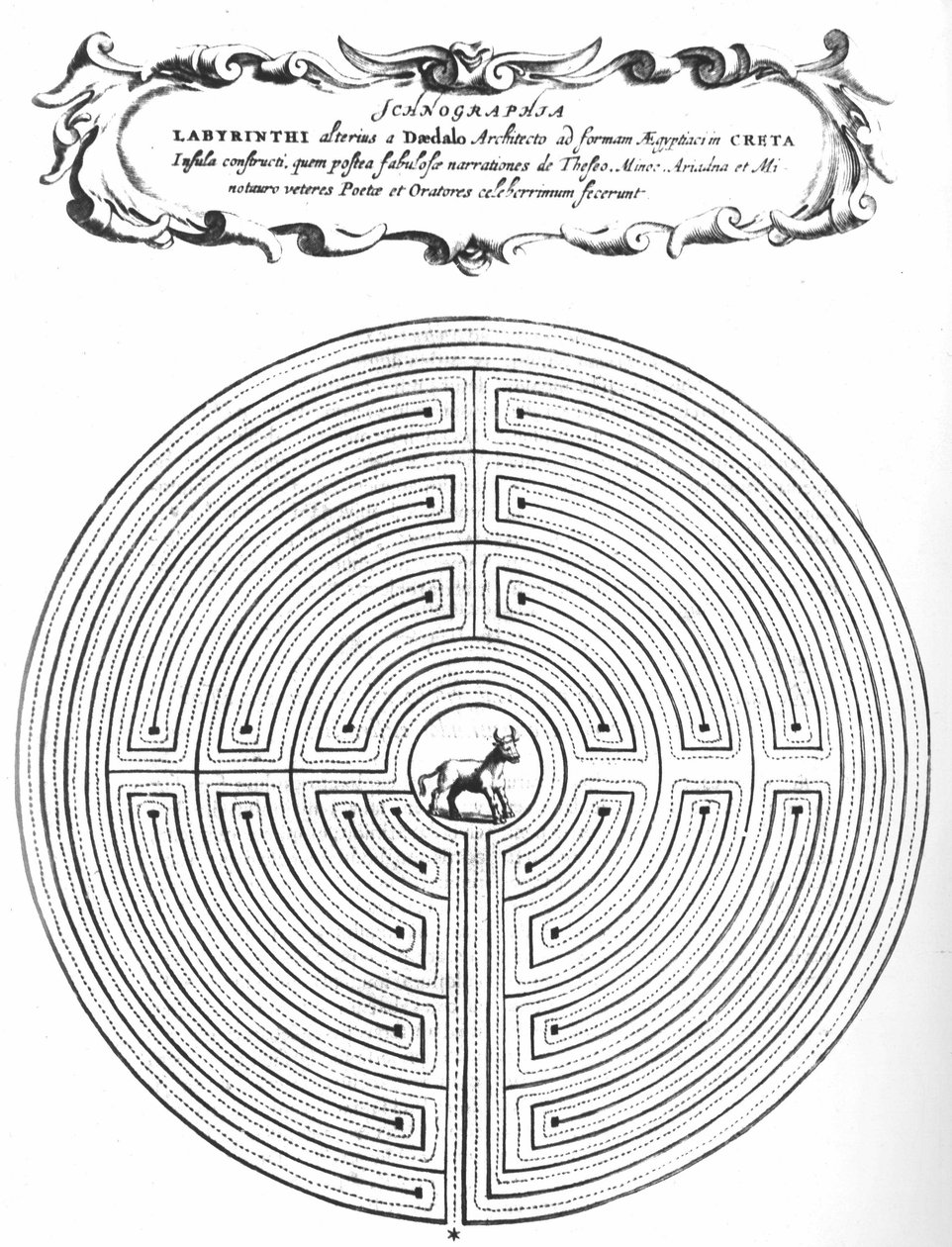 Labyrint Dedalus k uzavření Minotaura – v „“Turris Babel”” od Athanasi kircheri S.J, Amsterdam od Athanasius Kircher