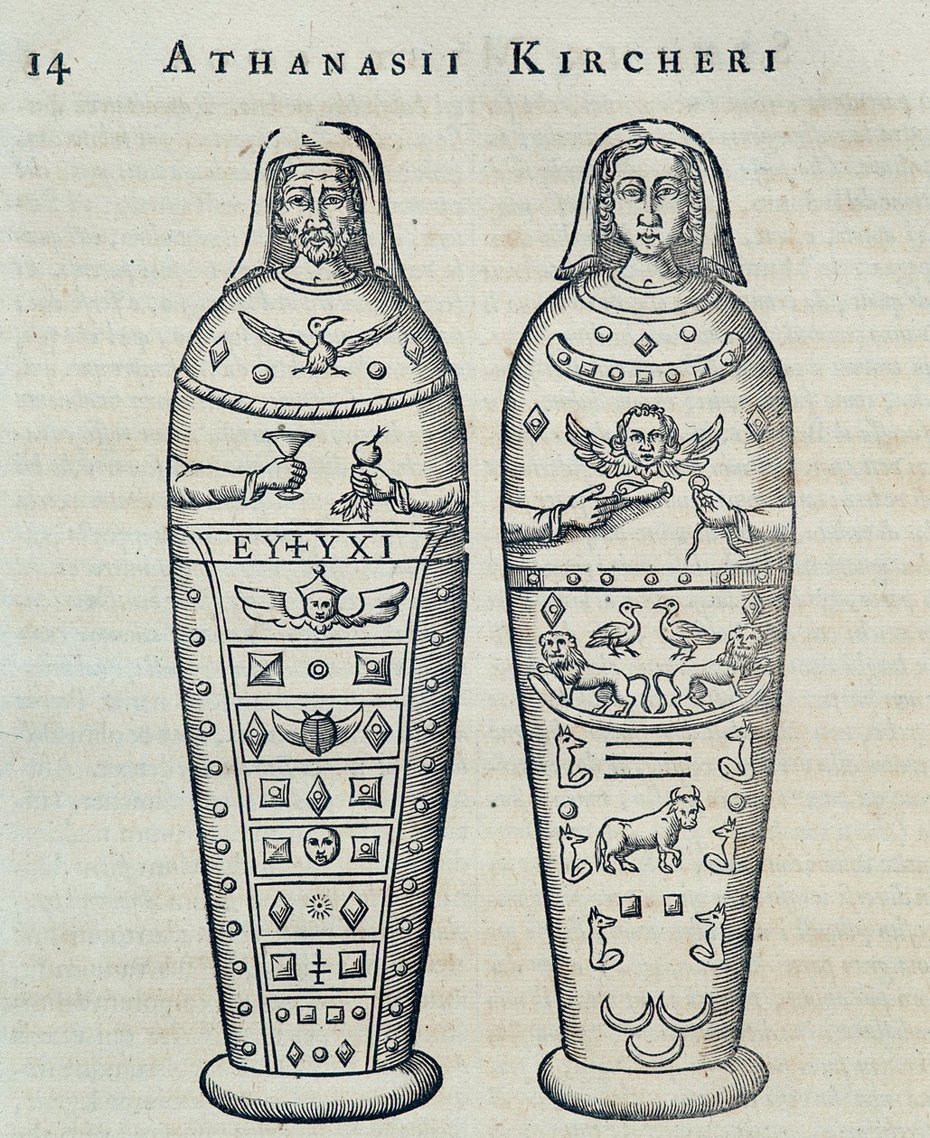 Mumie - v "" Sphynx mystagoga"" od Athanase Kircher od Athanasius Kircher
