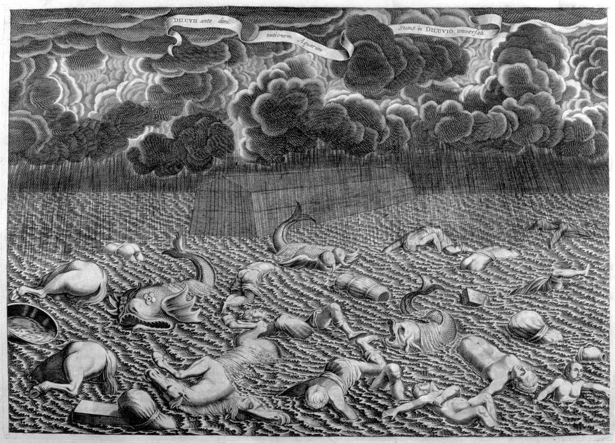 Scéna potopy, 1675 od Athanasius Kircher