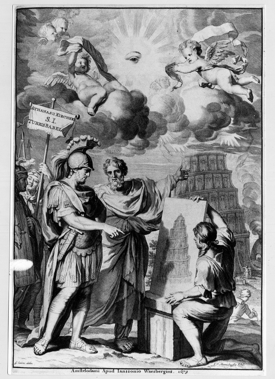 Babylonská věž – La Tour de Babel – v „“Turris Babel”” od Athanasi Kircheri, Amsterdam od Athanasius Kircher
