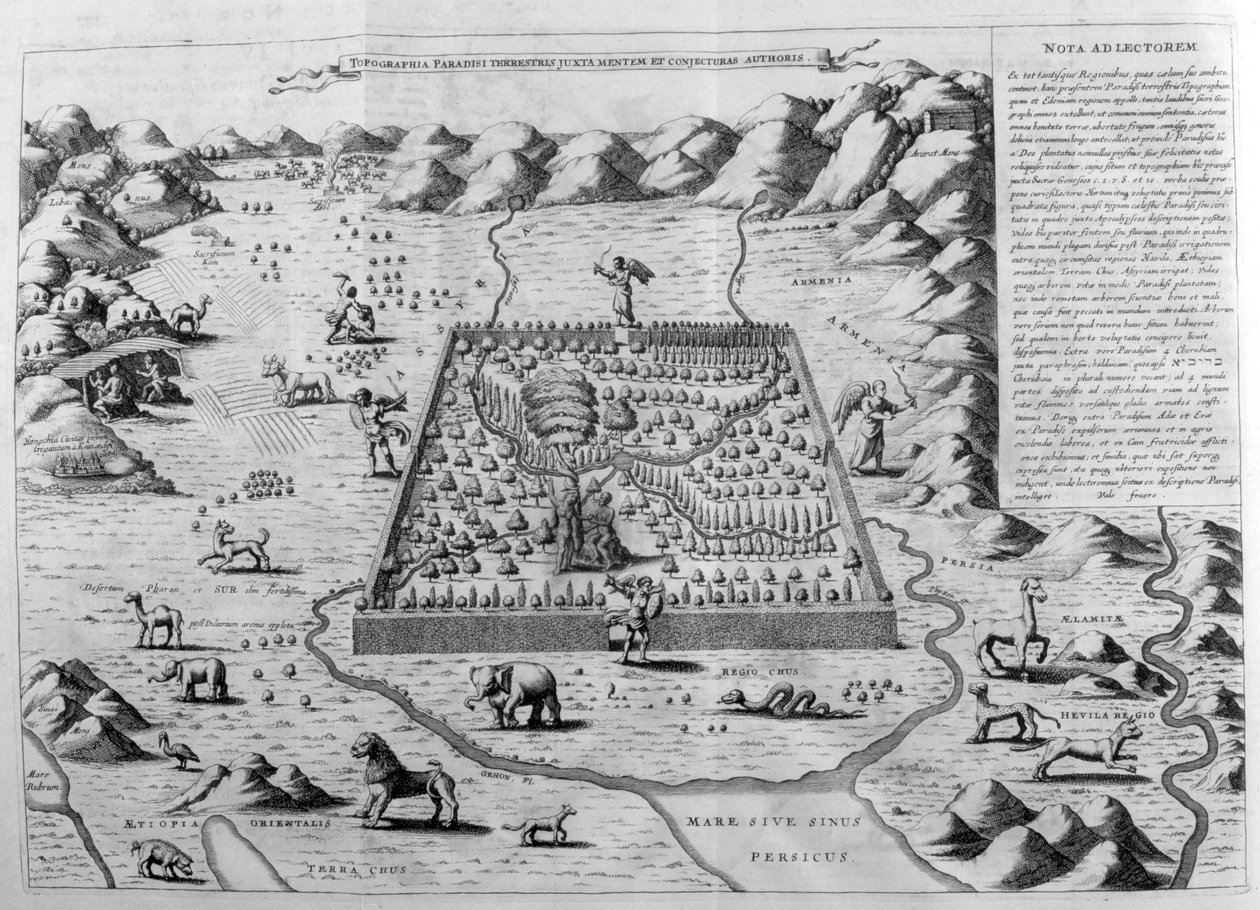 Pozemský ráj, 1675 od Athanasius Kircher