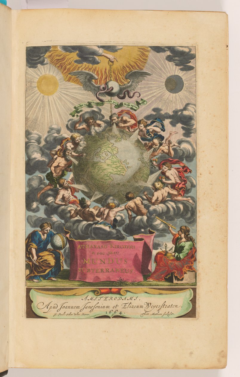 Titulní strana Mundus Subterraneus od Athanasius Kircher