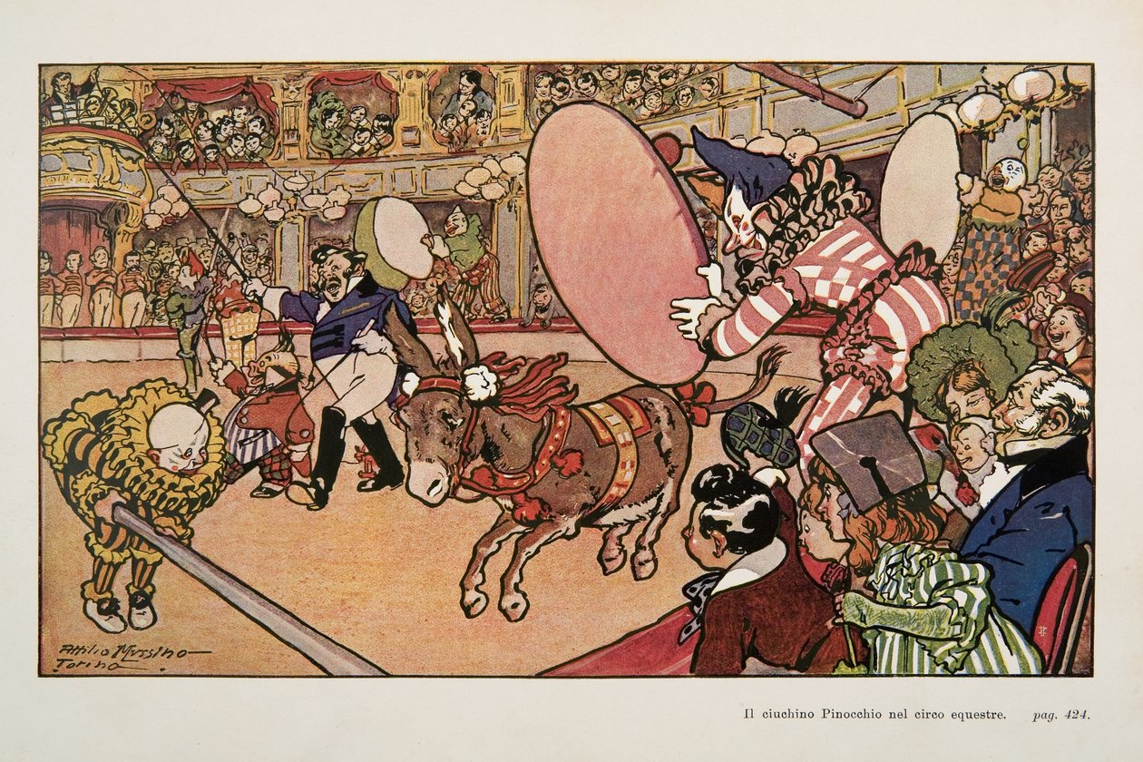 Cirkus a oslík Pinocchio, Ilustrace z filmu Pinocchio od Attilio Mussino