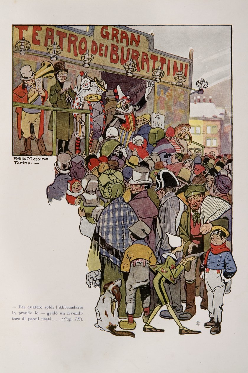 Ilustrace z Pinocchia od Attilio Mussino