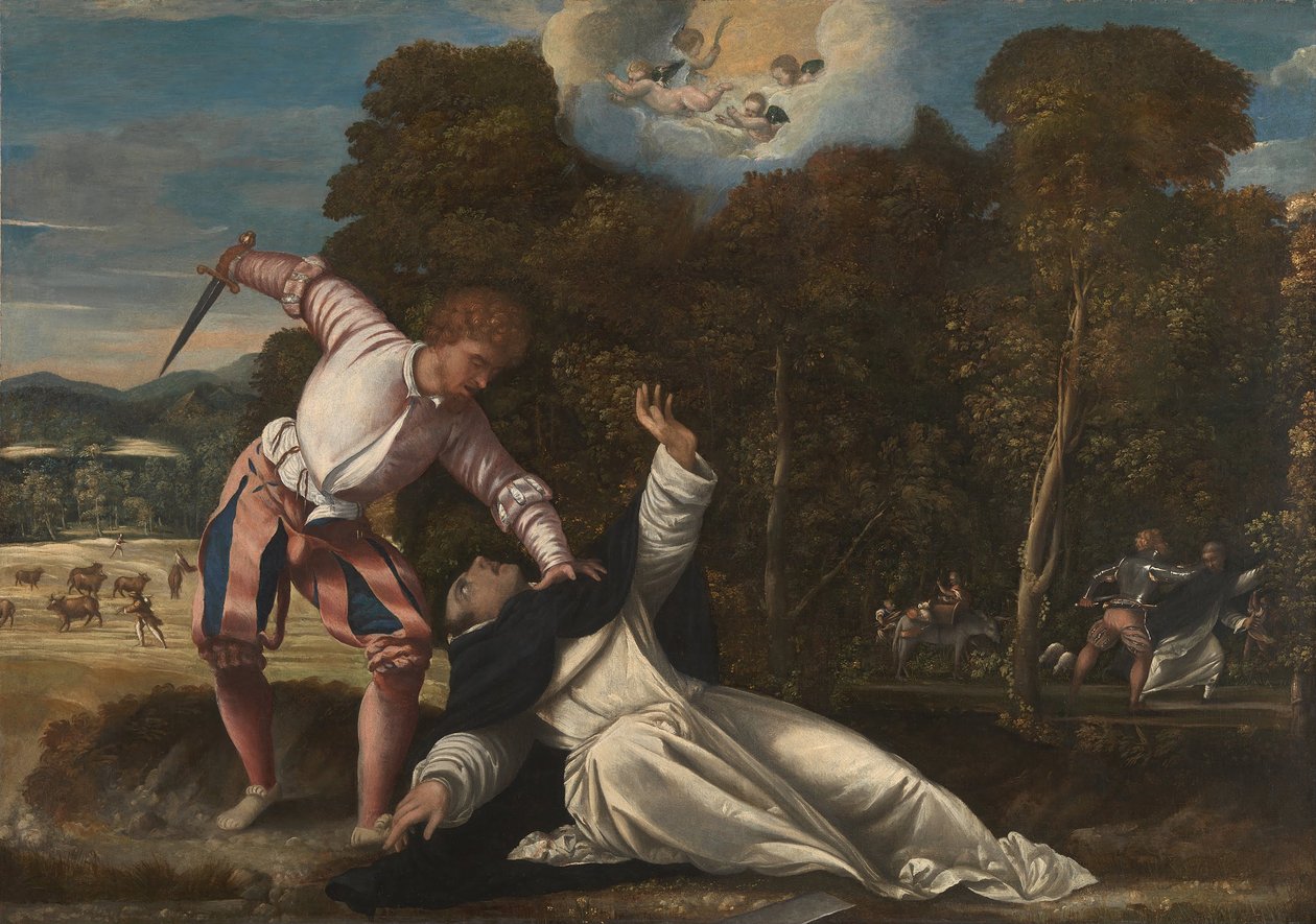 Smrt svatého Petra mučedníka od Attributed to Bernardino da Asola