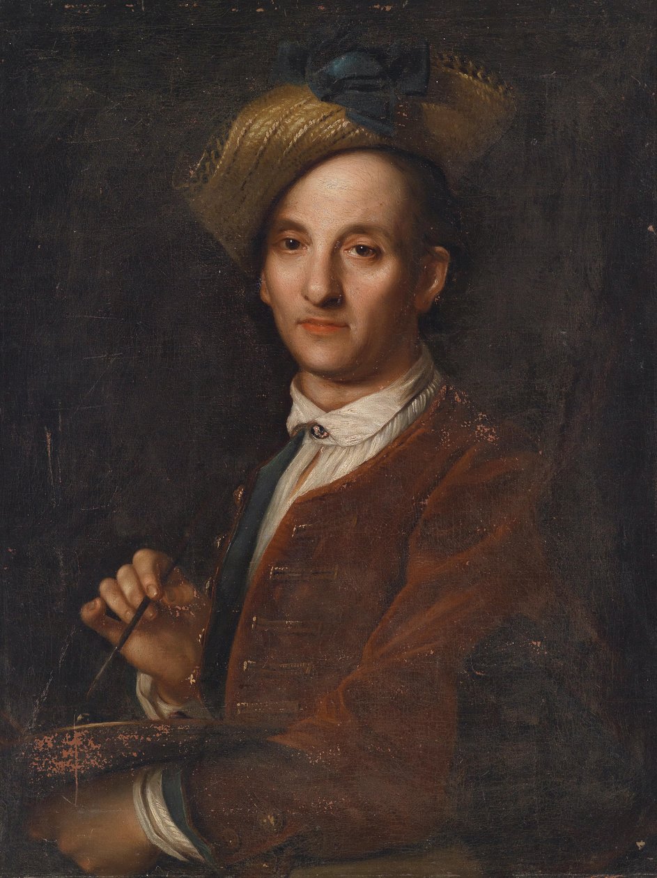 Portrét Davida Hoyera (1667-1720), malíře od Attributed to Jan Kupecký