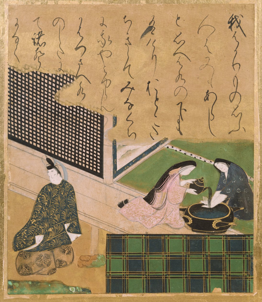 Scény z Tale of Ise Shikishi Water Mirror “ od Tawaraya Sotatsu
