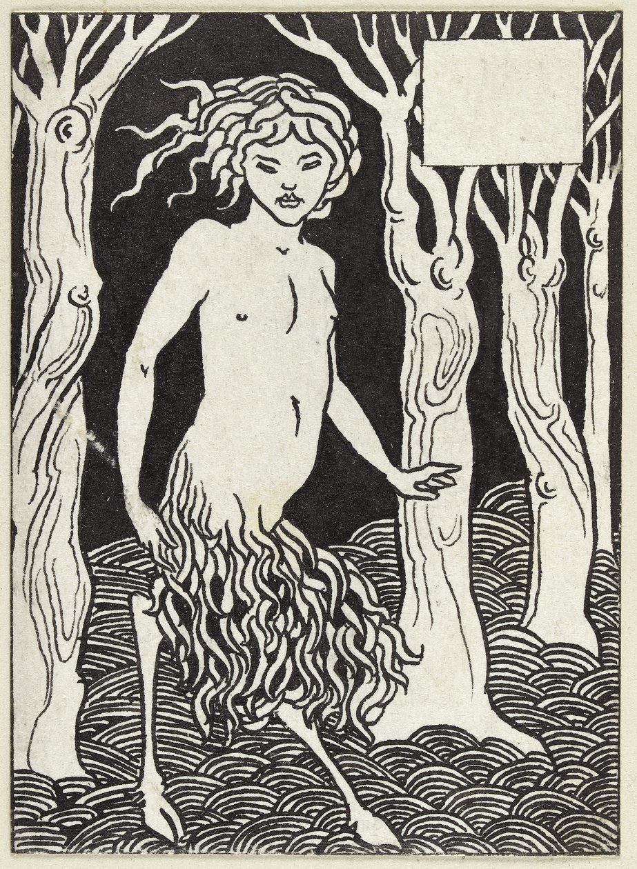 A Faun (pero a černý inkoust na bílém papíře) od Aubrey Beardsley