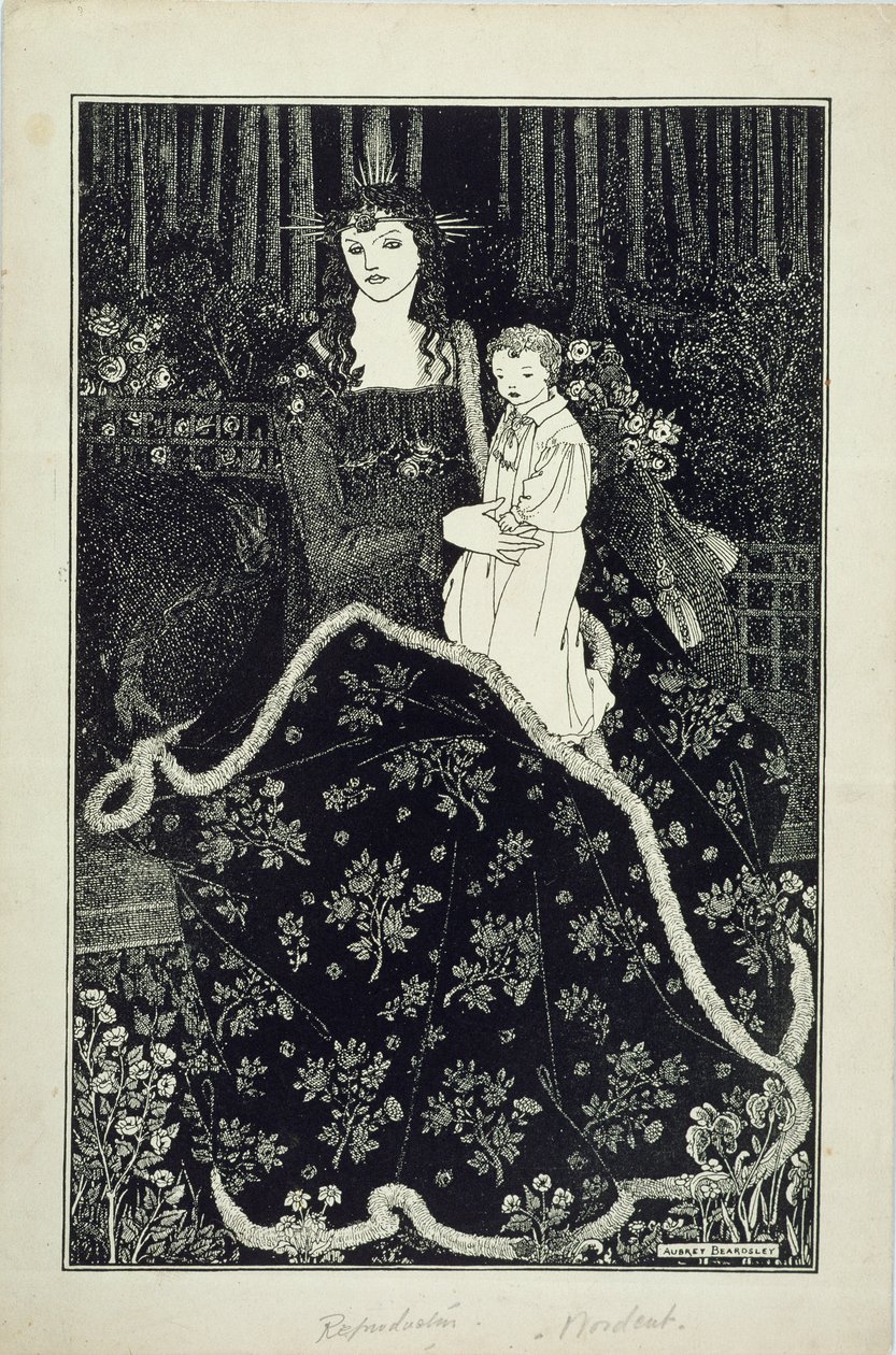 Velké vánoční přání, 1895 (řádkový tisk) od Aubrey Beardsley
