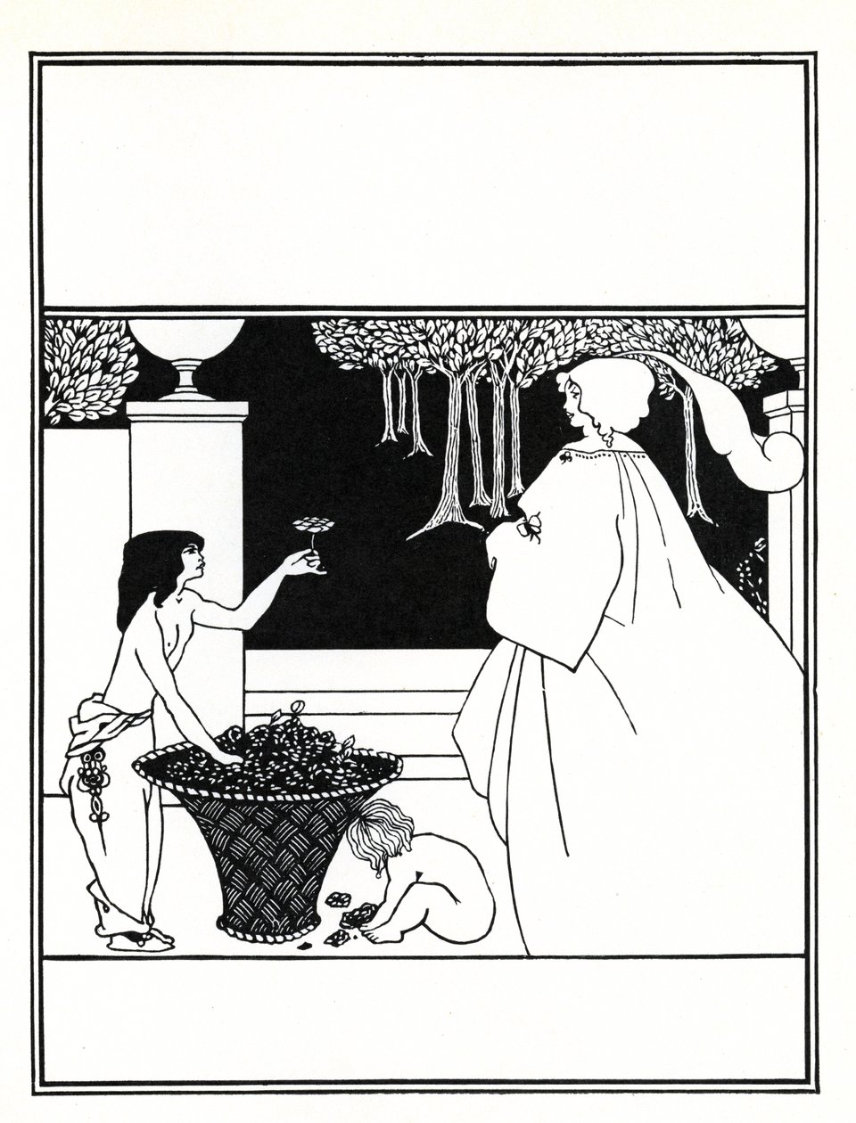 Návrh (nepoužitý) na obálku IV. dílu „Žluté knihy“, 1899 od Aubrey Beardsley