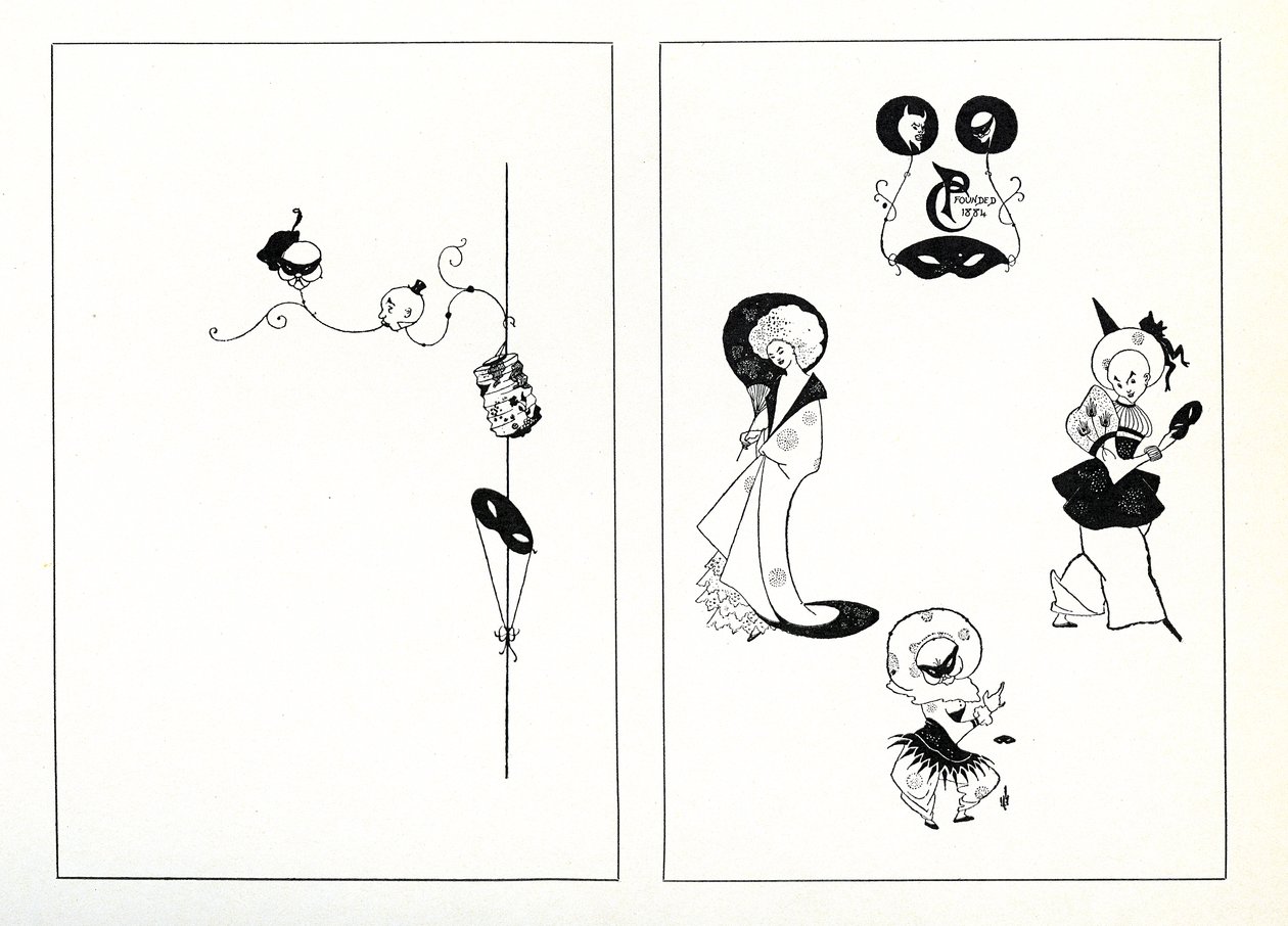 Návrh pro jídelní lístek Klubu diváků, 28. ledna 1894 od Aubrey Beardsley
