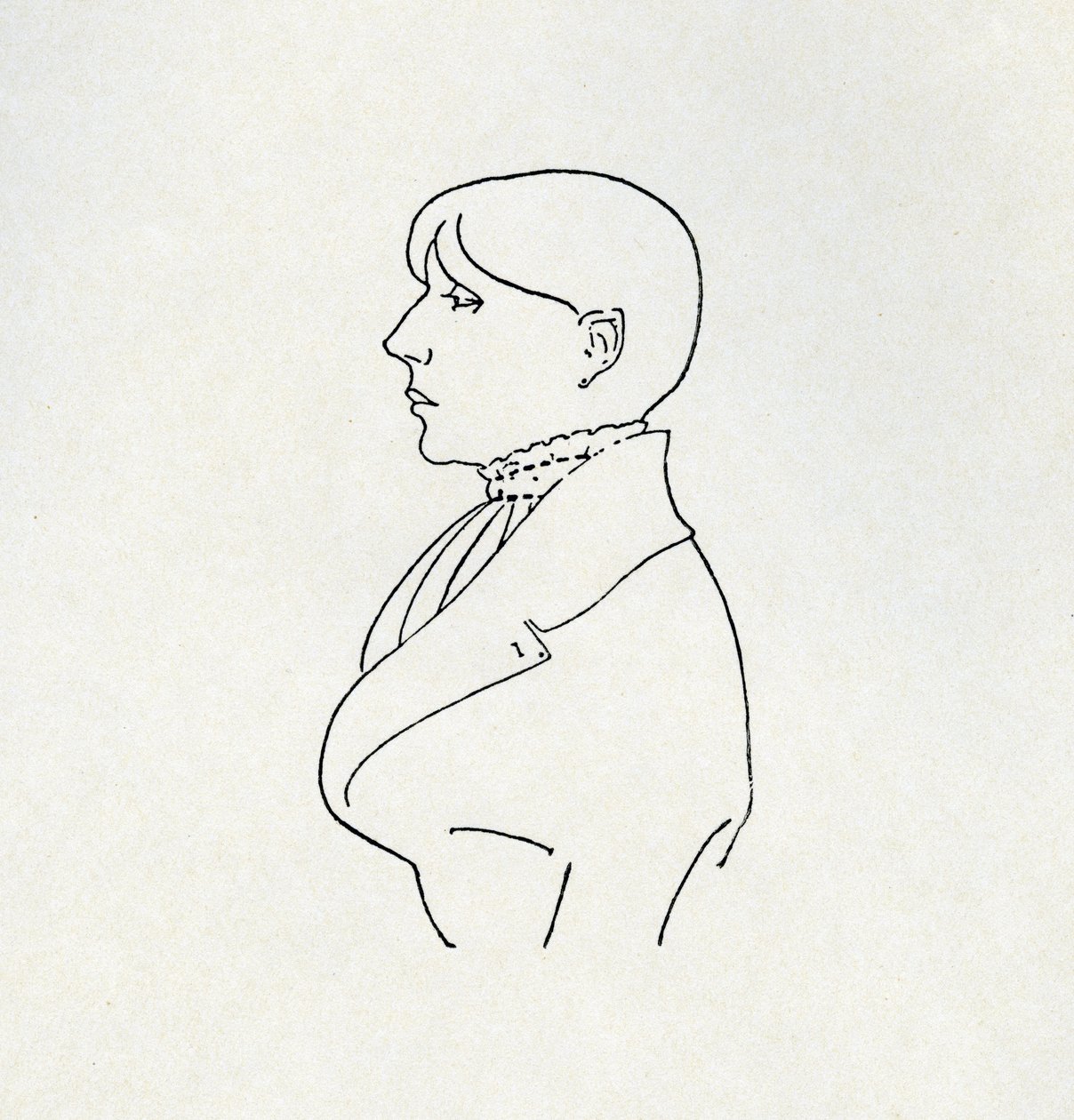 Portrét umělce v obrysu (pero a inkoust) od Aubrey Beardsley