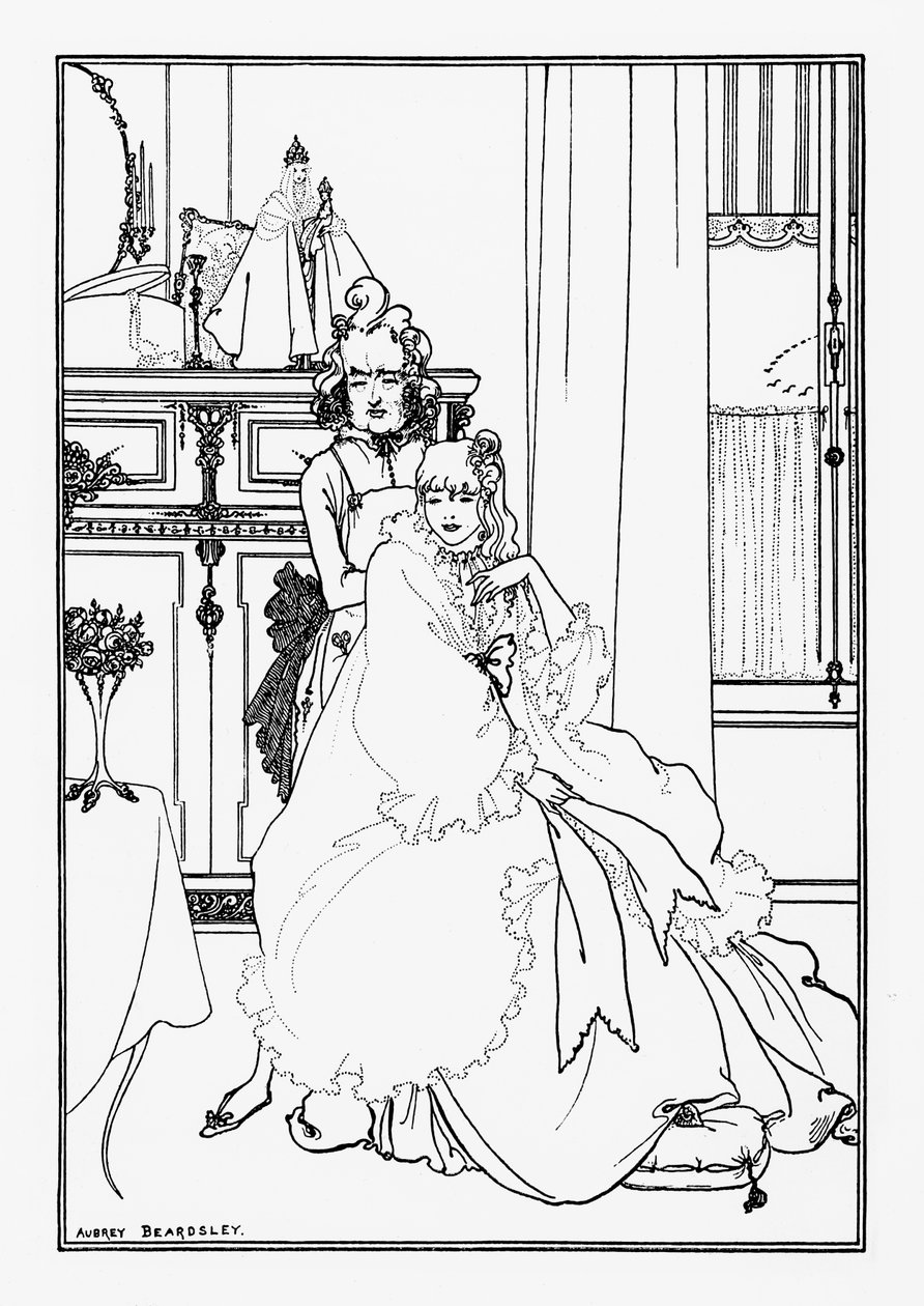 The Coiffing, z básně ‚Balada o holičovi‘, v ‚The Savoy‘, 1896 od Aubrey Beardsley