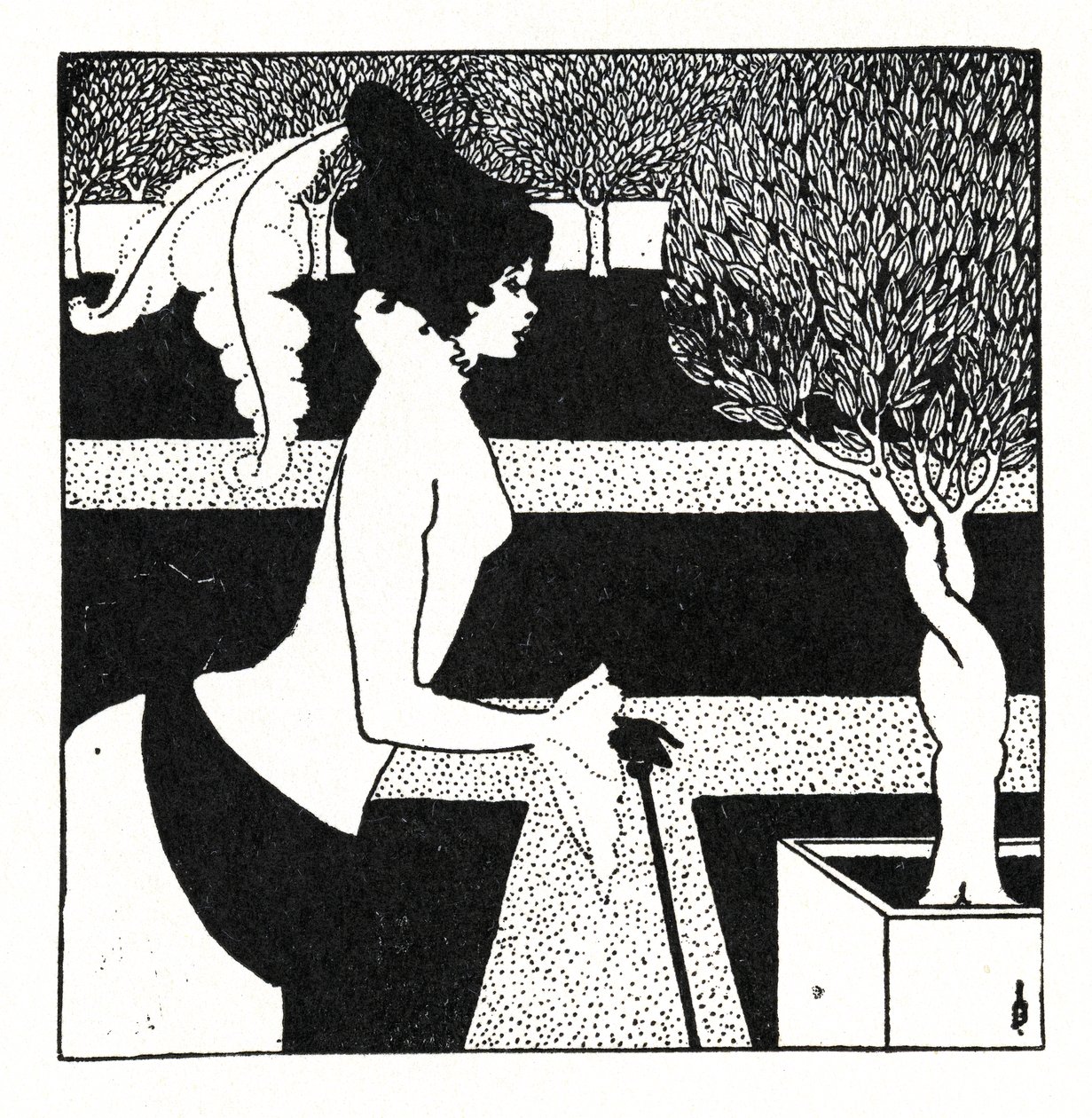 Ozdoba na titulní straně pro „Žlutou knihu“, svazek II, červenec 1894, 1899 od Aubrey Beardsley