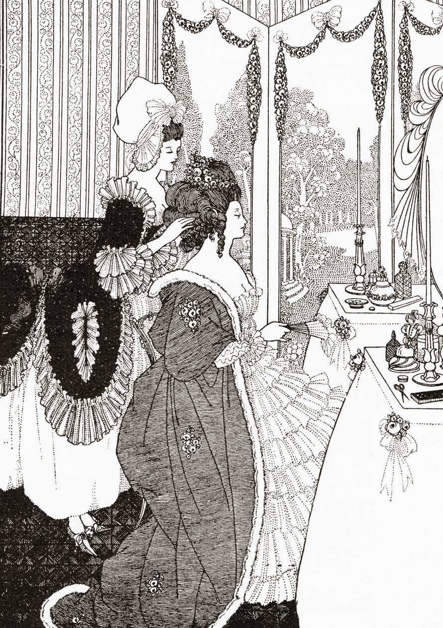 Toaleta po Aubrey Beardsley. Od ilustrovaných mravních dějin od středověku po současnost od Eduarda Fuchse z roku 1909. od Aubrey (after) Beardsley