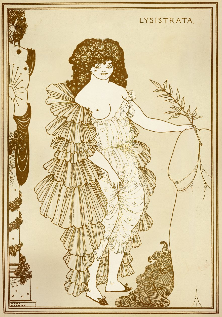 Aubrey BEARDSLEY (1872-1898) ilustrace pro „Lysistrata“ (411 at od Aubrey Beardsley
