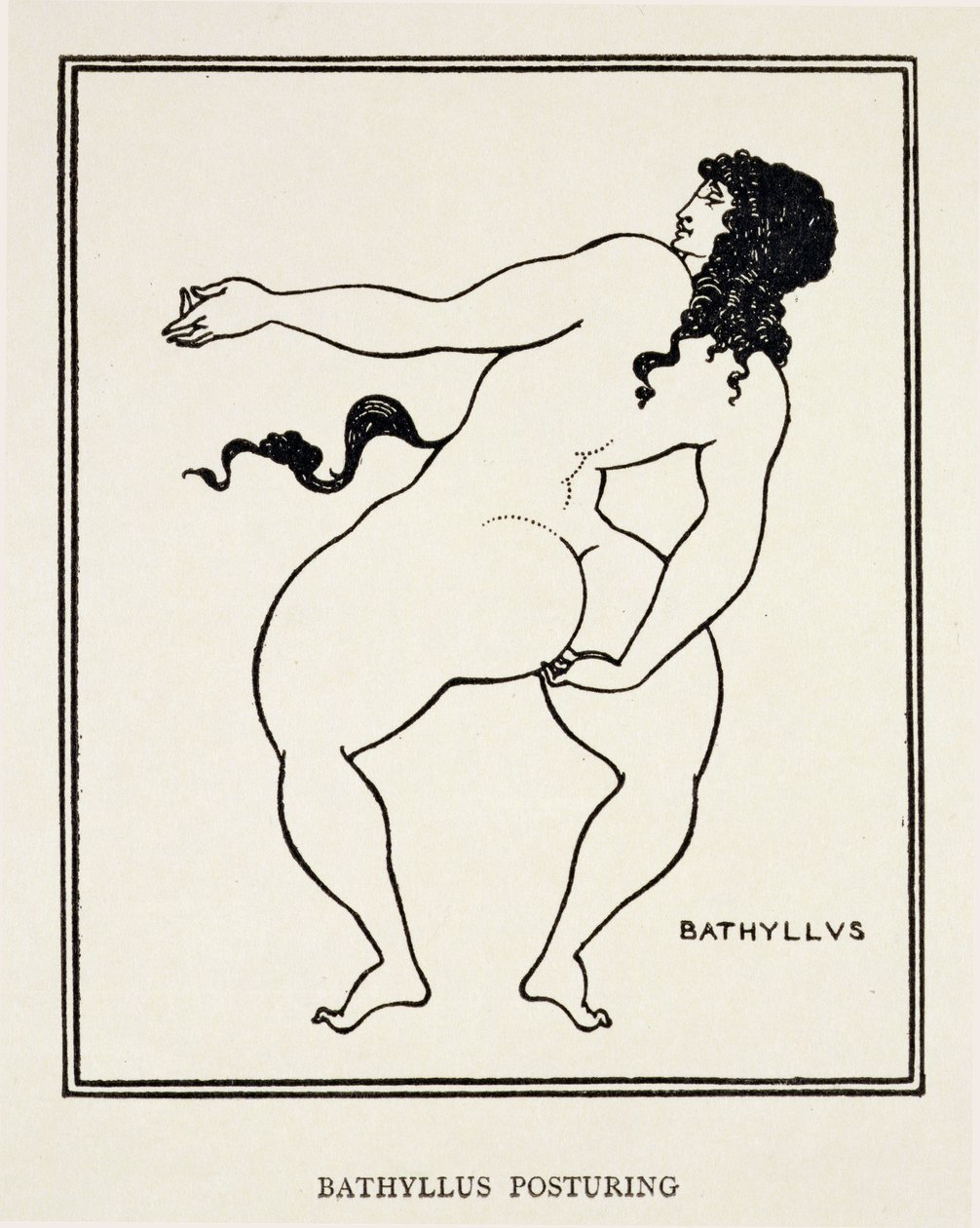 Bathyllus, římský tanečník a performer pantomimu od Aubrey Beardsley