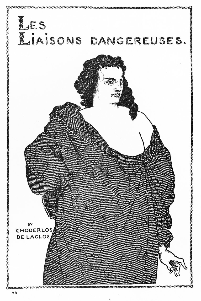 Hrabě Valmont, frontispice pro „Les Liaisons Dangereuses“ od Pierra Choderlose de Laclos, 1896 od Aubrey Beardsley