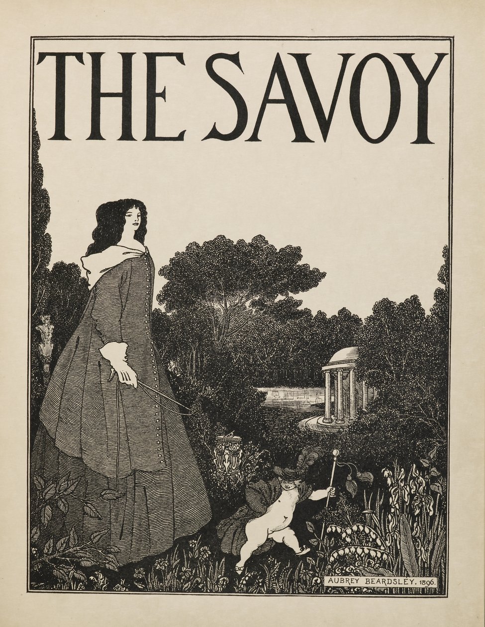 Návrh obálky pro č. 1 "The Savoy" z knihy padesáti kreseb od Aubrey Beardsley