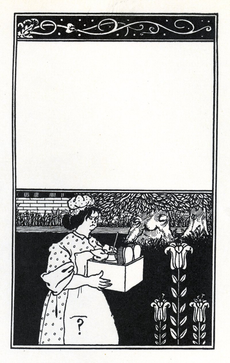 Návrh obálky knihy "The Barbarous Britishers" od H.D. Trailla od Aubrey Beardsley