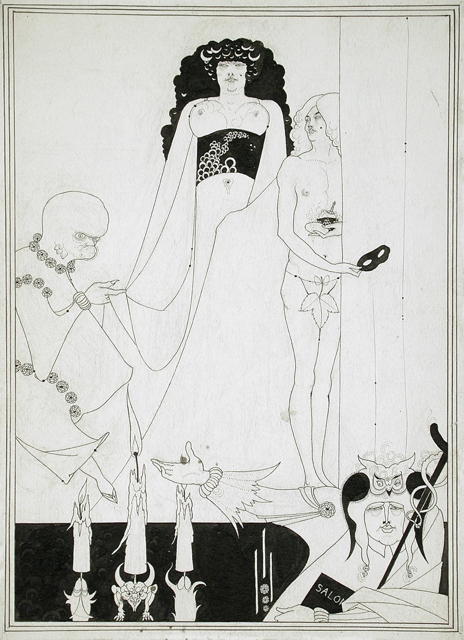 Vstupte do Herodias. Ilustrace pro Salome od Oscara Wilda od Aubrey Beardsley