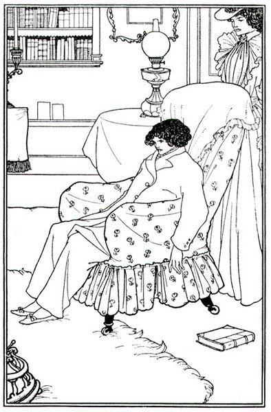 Frontispis k An Evil Motherhood, hospoda. od Elkina Mathewse a Walta Rudinga od Aubrey Beardsley