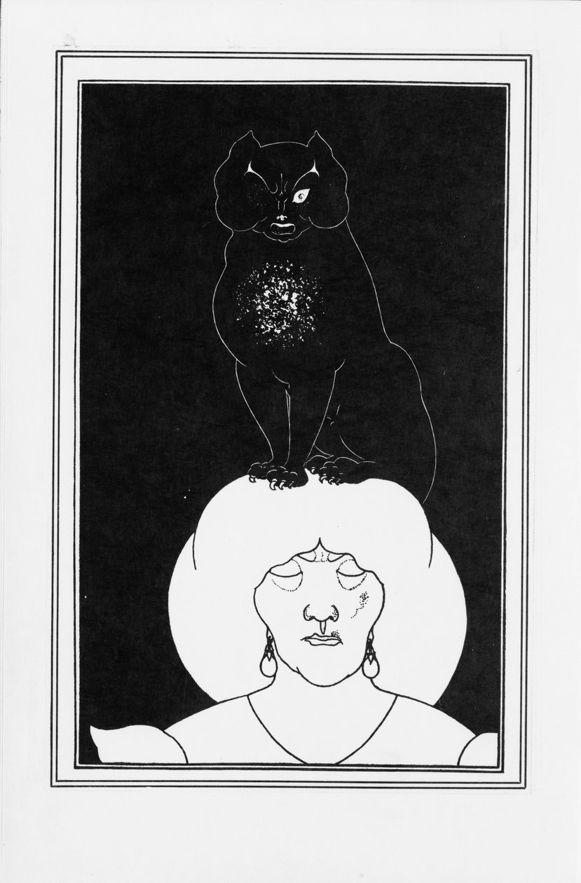 Ilustrace k příběhu Černá kočka od Edgara Allana Poea, 1894-1895 od Aubrey Beardsley