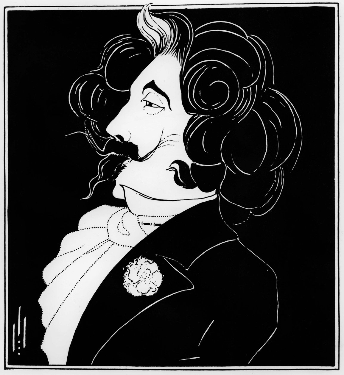 James McNeill Whistler (1834-1903) (kresba) od Aubrey Beardsley