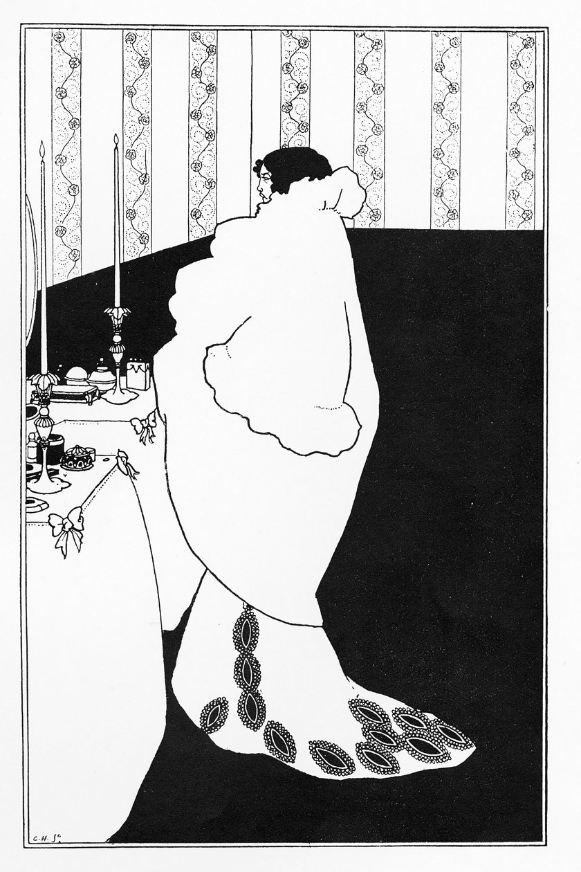 La Dame aux Camelias, ilustrace ze „Žluté knihy“, 1894 od Aubrey Beardsley