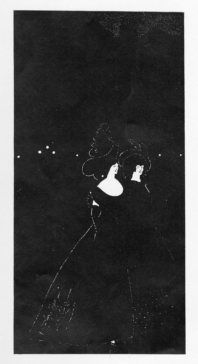 Les Passades, ilustrace z knihy "Zimní číslo dneška", 1894 od Aubrey Beardsley