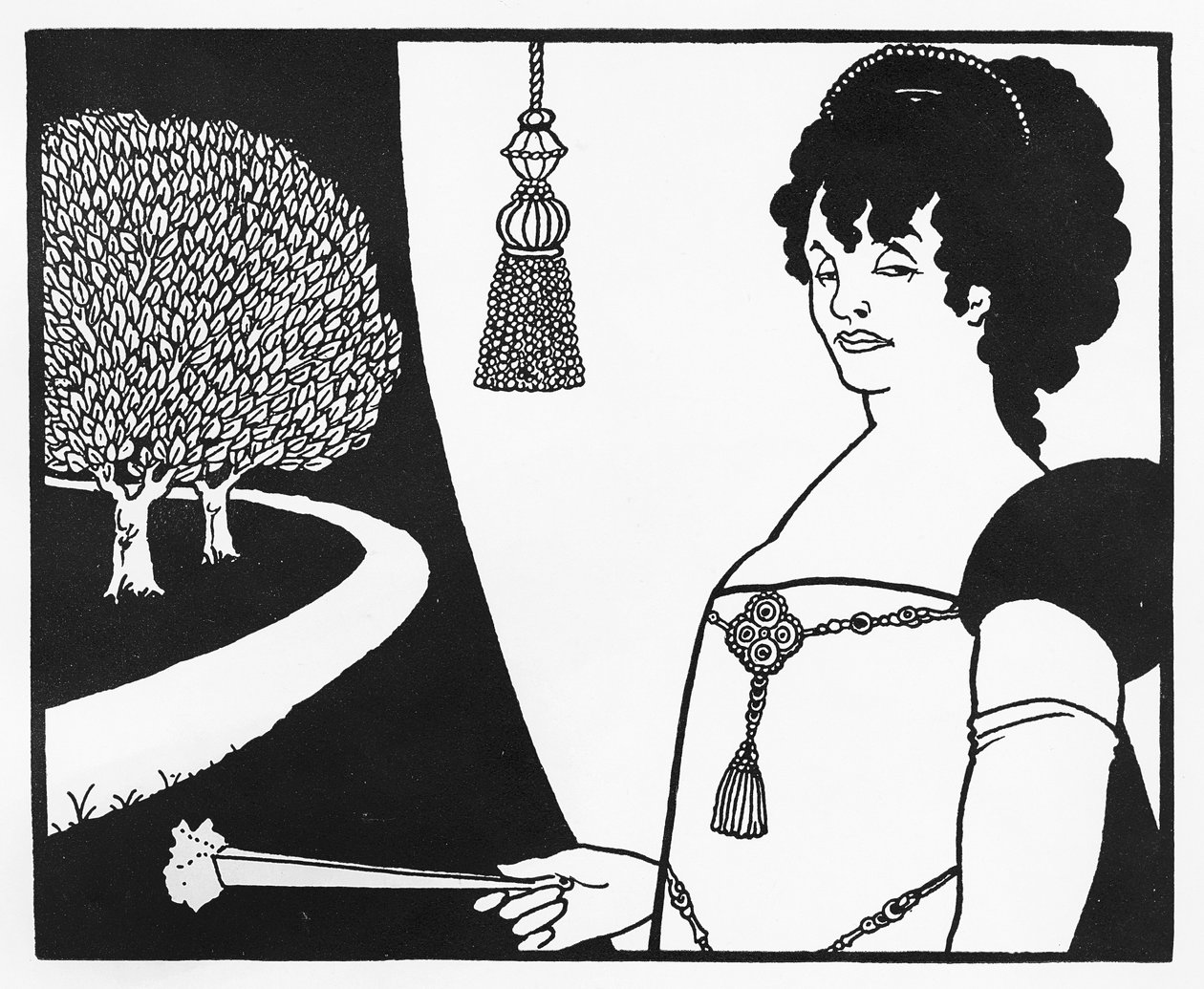 Madame Rejane, ilustrace ze Žluté knihy, 1893-94 od Aubrey Beardsley