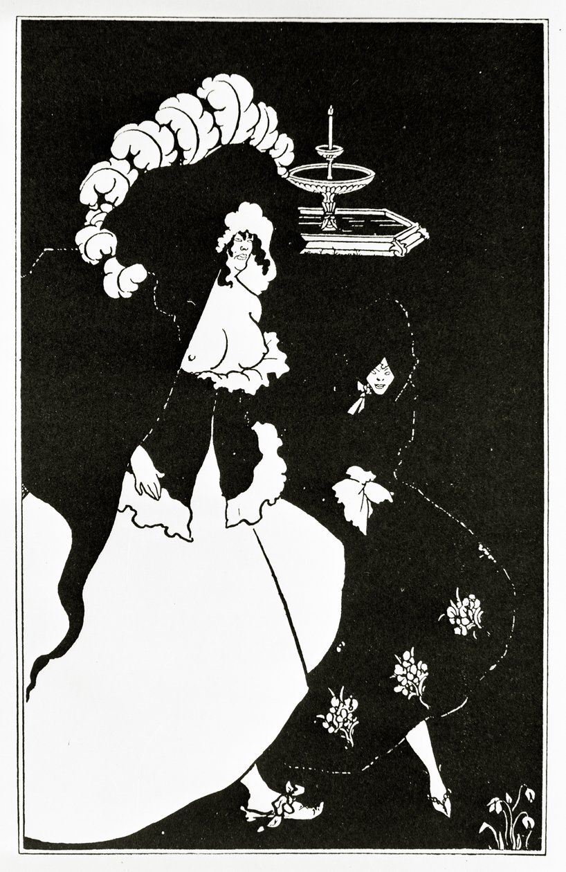 Messaline a společník vracející se z nevěstince, kolem roku 1894 od Aubrey Beardsley