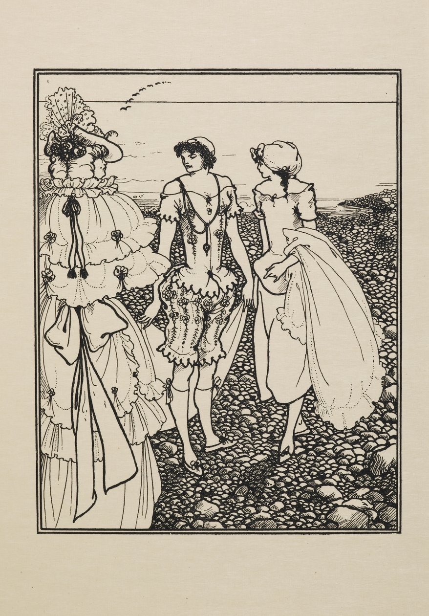 Na pláži Dieppe (The Bathers), z Knihy padesáti kreseb od Aubrey Beardsley