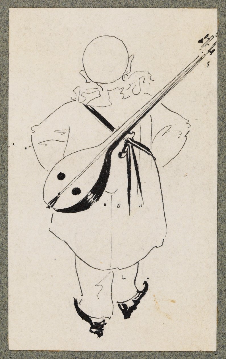 Pierrot s mandolínou, 1894 od Aubrey Beardsley