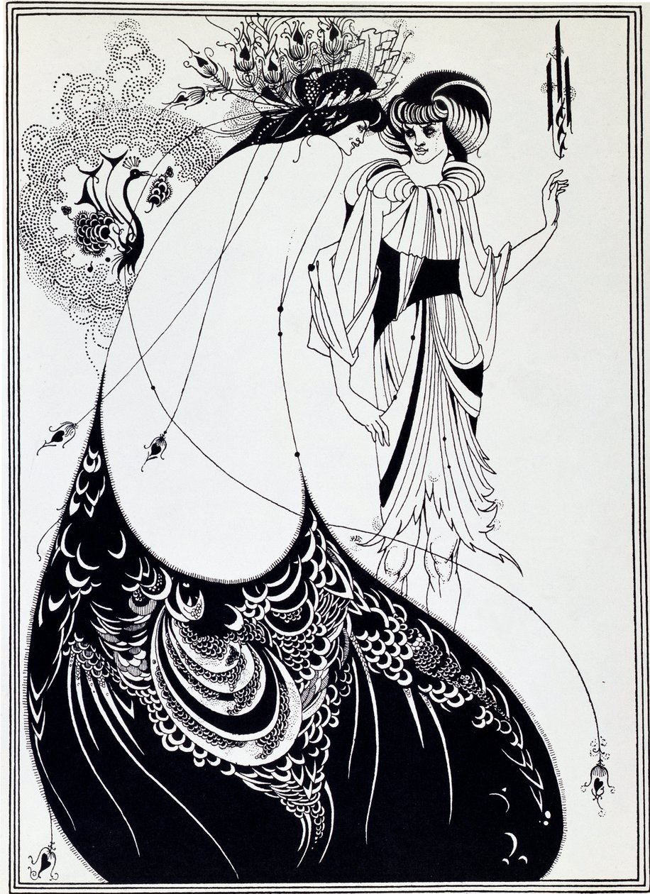 Paví sukně. Ilustrace Salome od Oscara Wilda - Kresba od Aubrey Beardsley