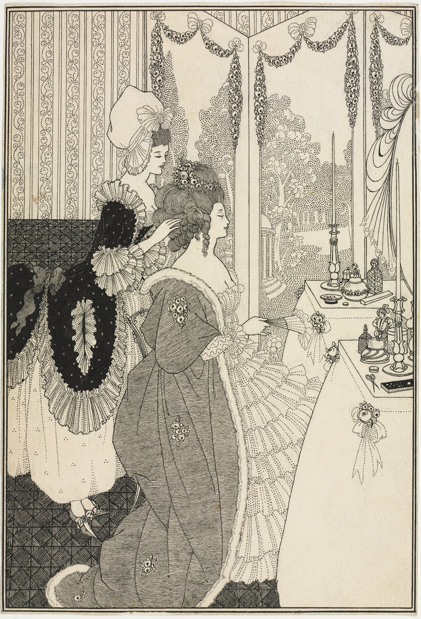 Záchod, z knihy Znásilnění zámku od Alexandra Popea od Aubrey Beardsley