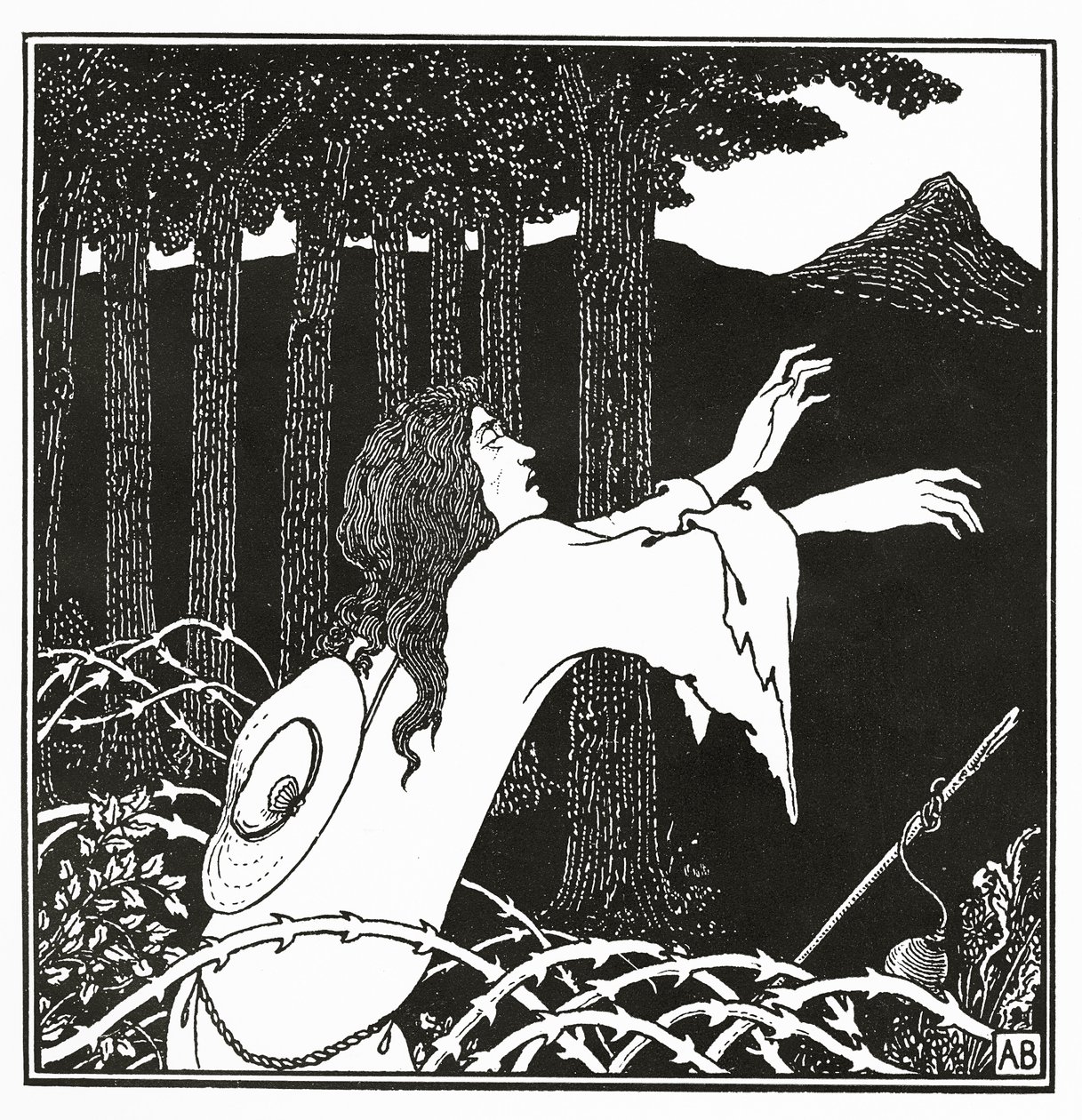 Návrat Tannhausera na Venusberg, z „Příběhu Venuše a Tannhausera“, 1895 od Aubrey Beardsley