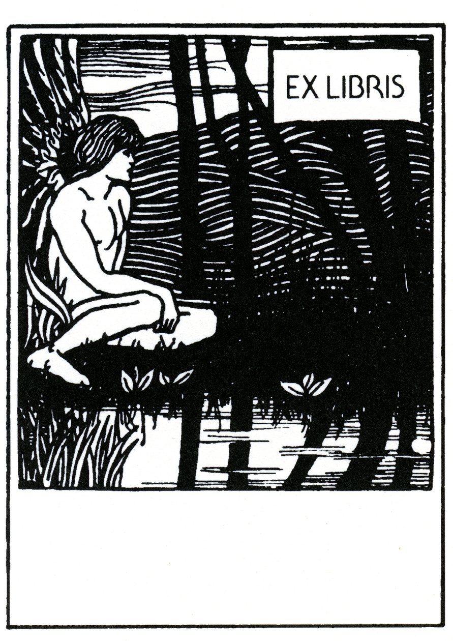 Vignette ex libris (ex-libris) od Aubrey Beardsley (1872-1898) od Aubrey Beardsley
