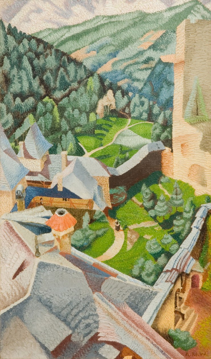 Burg, tmavě zelená, 1940. od Audrey Weber