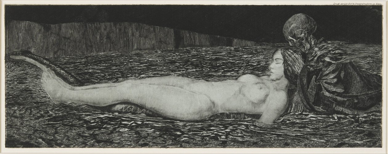 Mrtvá žena, ze série Death and the Maiden, 1907 od August Bromse