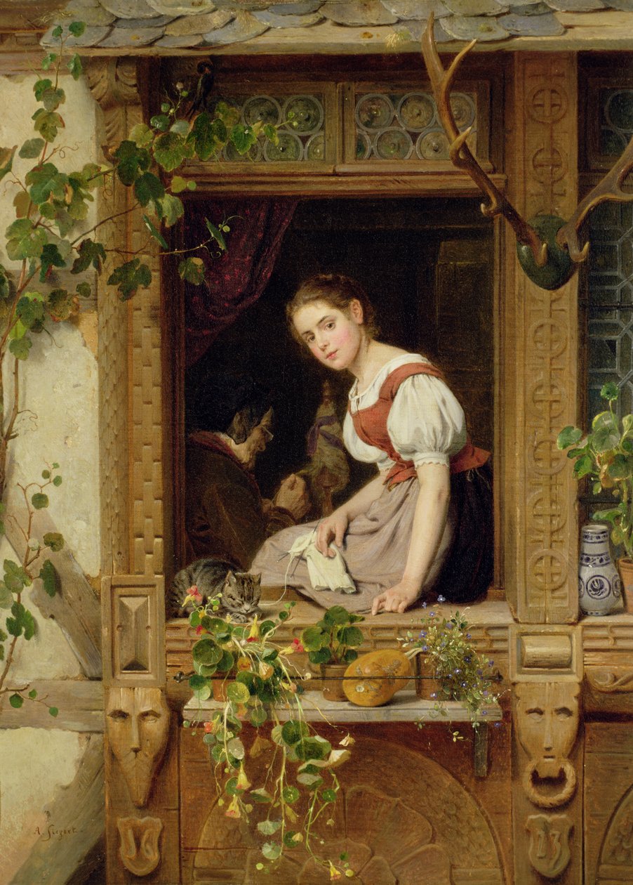 Snění na parapetu od August Friedrich Siegert