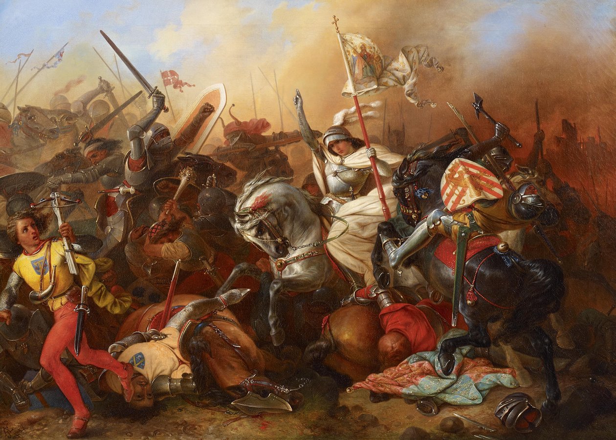 Johanka z Arku v bitvě od August Gustav Lasinsky