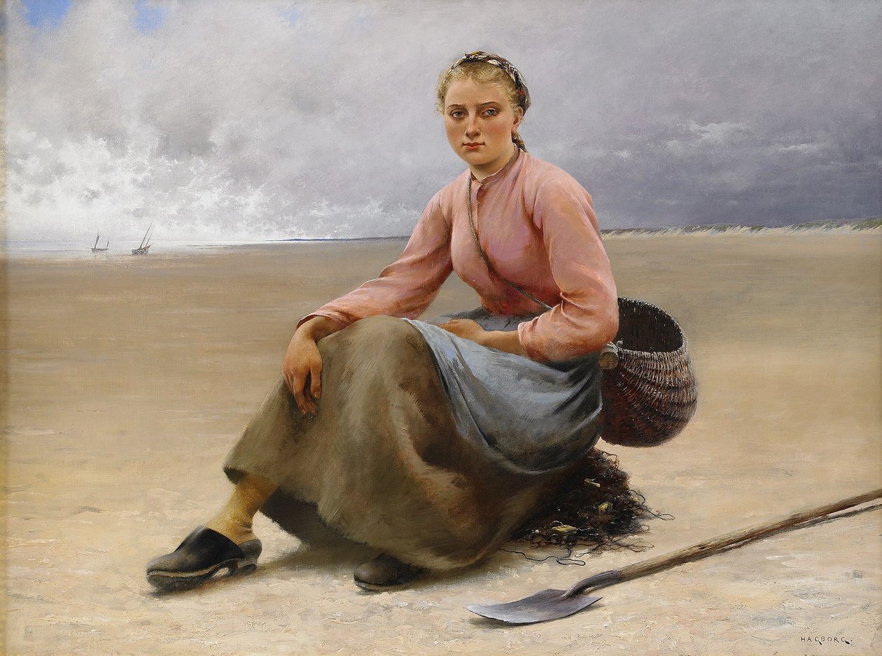Sběrač ústřic - Bretaň od August Hagborg