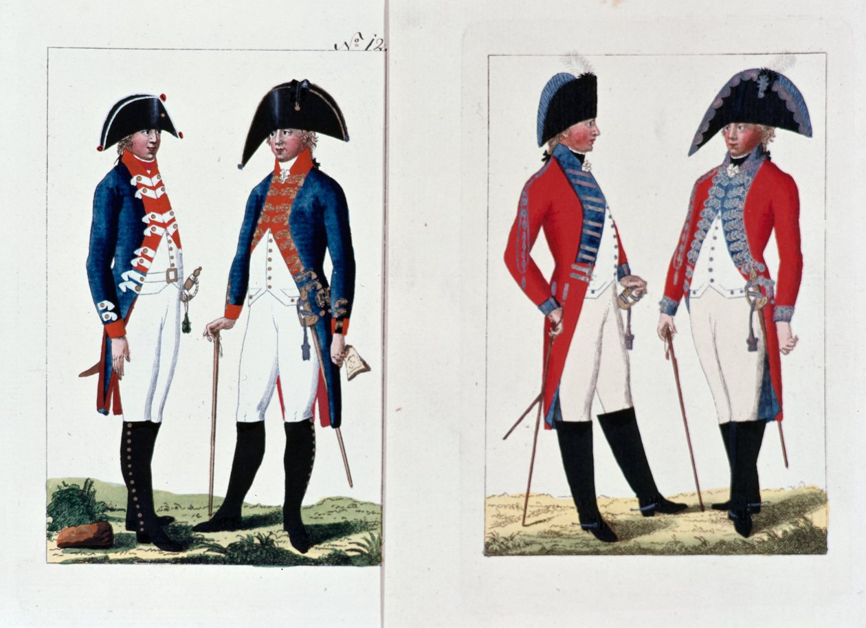Mušketýři a důstojníci, 1800 od August Leopold Ramm