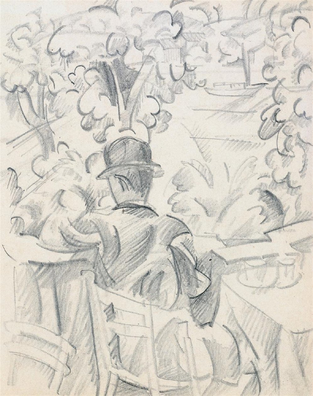 Kavárna na břehu řeky od August Macke