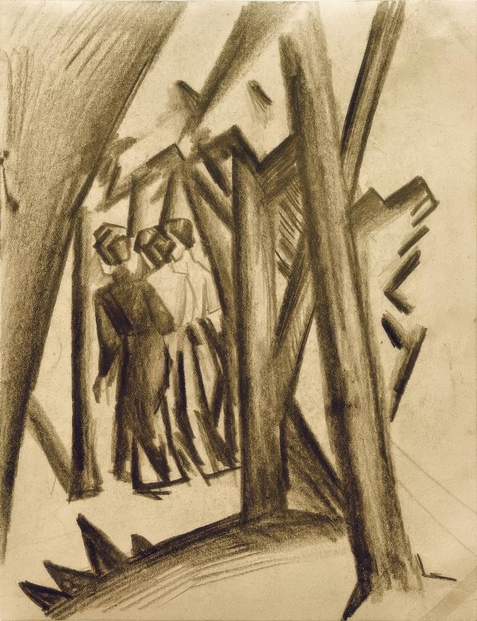 Tři dívky v lese od August Macke