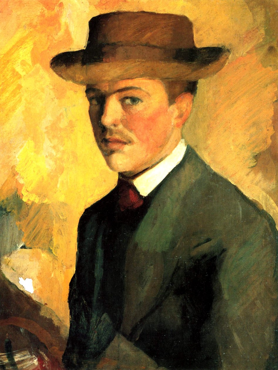 Autoportrét s kloboukem od August Macke