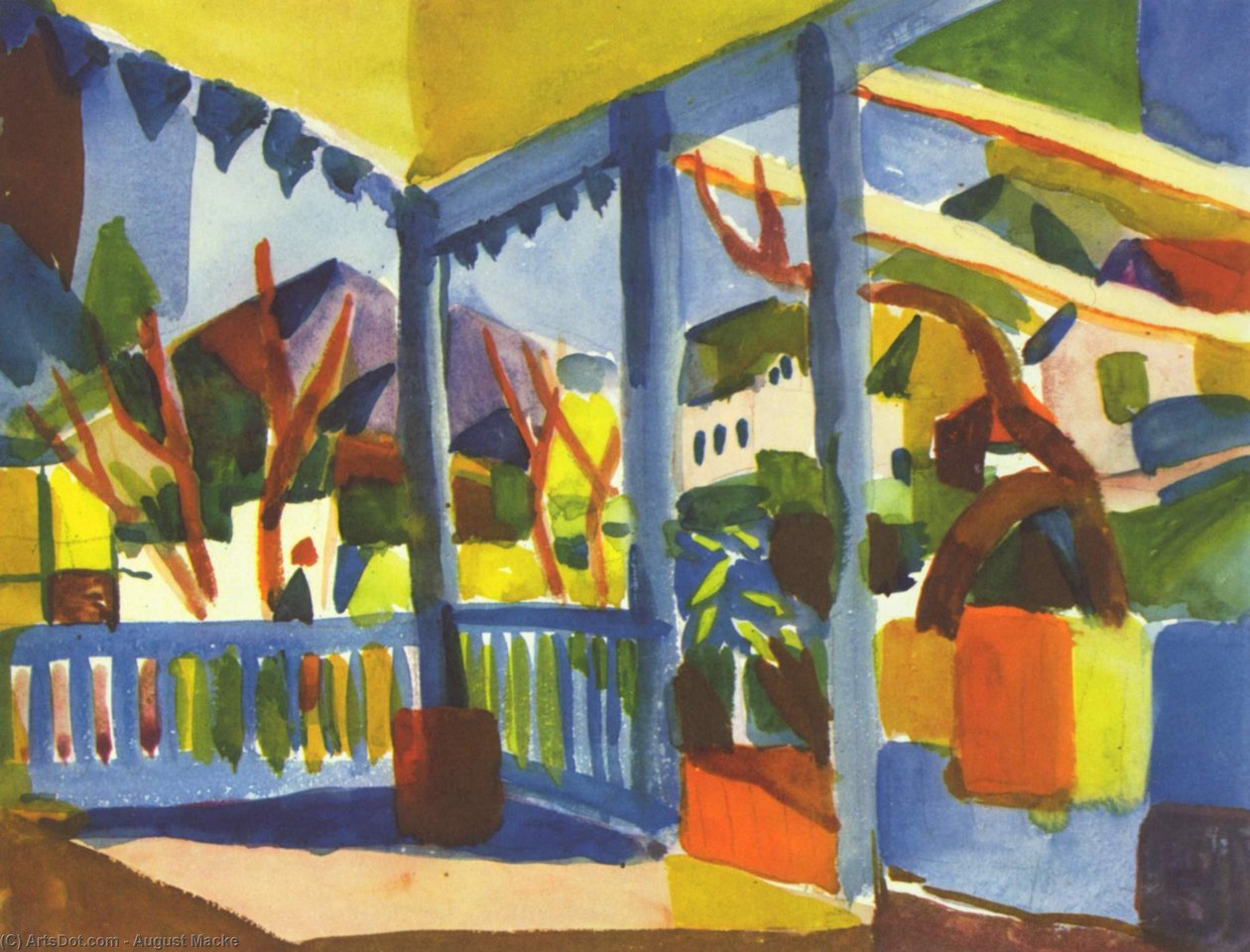 Terasa venkovského domu v St. Germain od August Macke